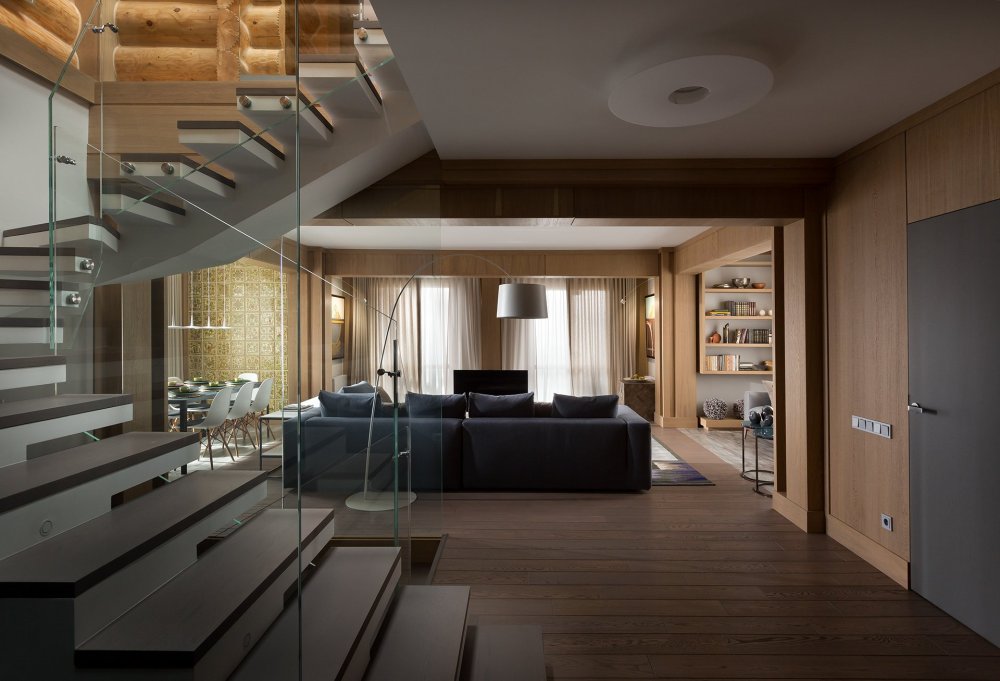 Зонирование загородного дома: рабочий кабинет, зона отдыха и системы хранения